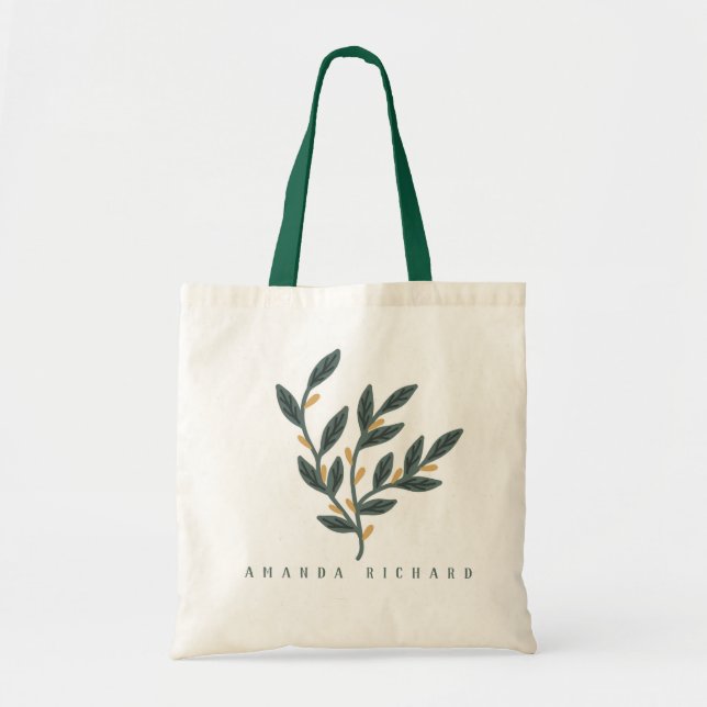 Leaf plant illustration tote bag (Front)