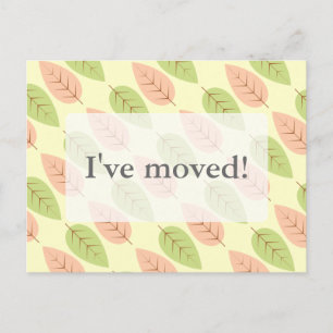 Leaf print moving postcards   autumn leaves design