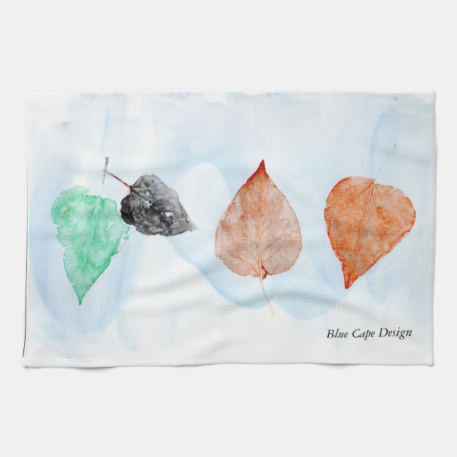 Leaf Print Tea Towel (Horizontal)