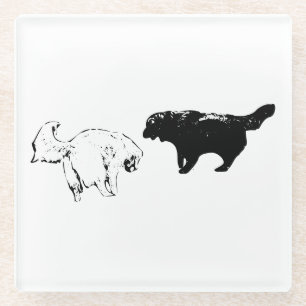 Leaf-Quiet Companions Glass Coaster