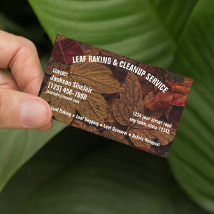 Leaf Raking and Cleanup Business Card