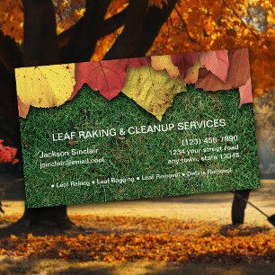 Leaf Raking and Cleanup Business Card