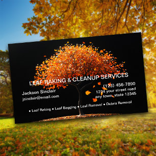 Leaf Raking and Cleanup Business Card