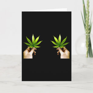 Leaf S Breast Funny Pot Weed Leaves Christmas Biki Card
