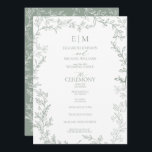 Leaf Sage Green Elegant Monogram Wedding Programme<br><div class="desc">We're loving this trendy, Leaf Sage Green Elegant Monogram wedding ceremony program hand fan! Simple, elegant, and oh-so-pretty, it features a hand drawn a modern wedding monogram. It is personalised in elegant typography, and accented with hand-lettered calligraphy. Finally, it is trimmed ina hand drawn leaf frame. To make advanced changes,...</div>