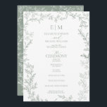 Leaf Sage Green Elegant Monogram Wedding Programme<br><div class="desc">We're loving this trendy, Leaf Sage Green Elegant Monogram wedding ceremony program hand fan! Simple, elegant, and oh-so-pretty, it features a hand drawn a modern wedding monogram. It is personalised in elegant typography, and accented with hand-lettered calligraphy. Finally, it is trimmed ina hand drawn leaf frame. To make advanced changes,...</div>