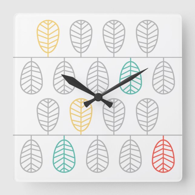 Leaf! - Scandinavian Swedish style Clock (Front)