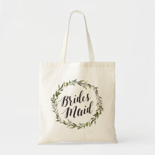 Leaf Script Tote   Bridesmaid Bag