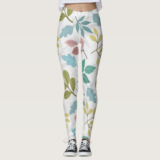 Leaf seamless pattern leggings