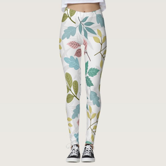 Leaf seamless pattern  leggings (Front)