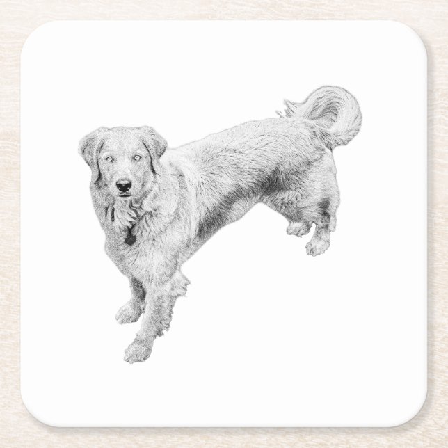 Leaf-Season Sentinel Square Paper Coaster (Front)