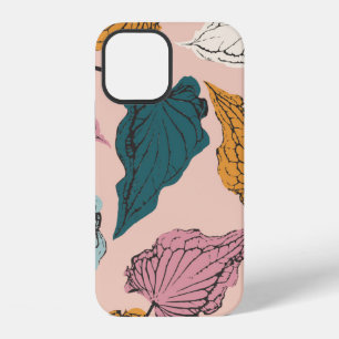 Leaf skeleton seamless pattern,background with cal iPhone 12 case