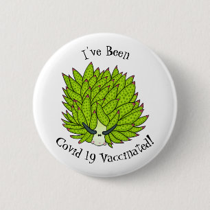 Leaf slug cartoon illustration 6 cm round badge