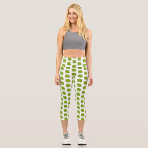 Leaf slug cartoon illustration capri leggings
