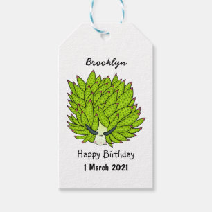 Leaf slug cartoon illustration gift tags