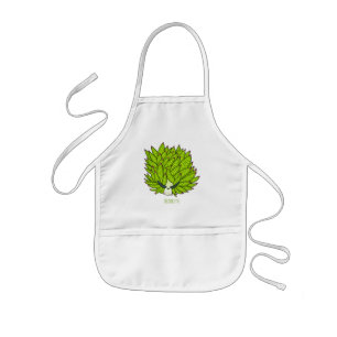 Leaf slug cartoon illustration kids apron