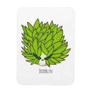 Leaf slug cartoon illustration magnet
