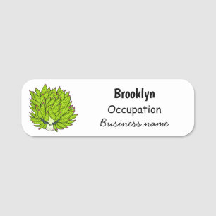 Leaf slug cartoon illustration name tag