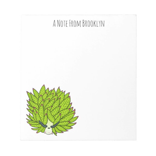 Leaf slug cartoon illustration  notepad (Front)