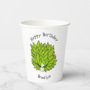 Leaf slug cartoon illustration paper cups