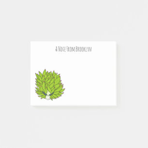 Leaf slug cartoon illustration  post-it notes