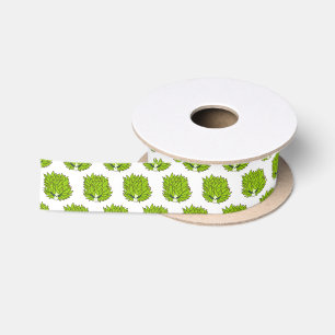 Leaf slug cartoon illustration satin ribbon