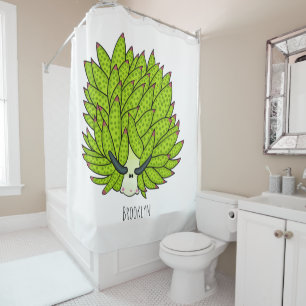 Leaf slug cartoon illustration shower curtain