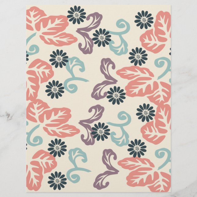 Leaf & Swirl Scrapbook Paper (Front)