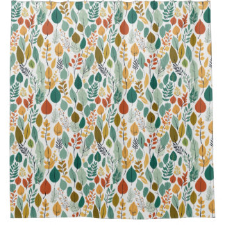 Leaf-Themed Shower Curtain