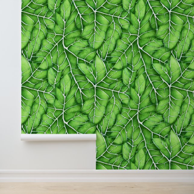 Leaf vein variegated forest woodland pattern wallpaper (Application)