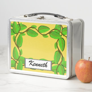 Leaf Vine Border by Kenneth Yoncich Metal Lunch Box