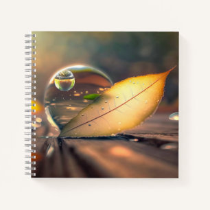 Leaf Water Calm Tranquil Nature Peaceful Season Notebook