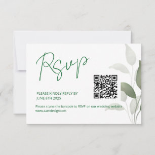 Leaf wedding code RSVP card