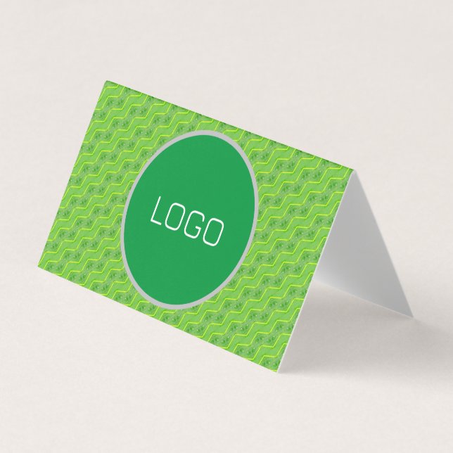 Leaf with water drops pattern business card (Front)