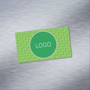 Leaf with water drops pattern magnetic business card