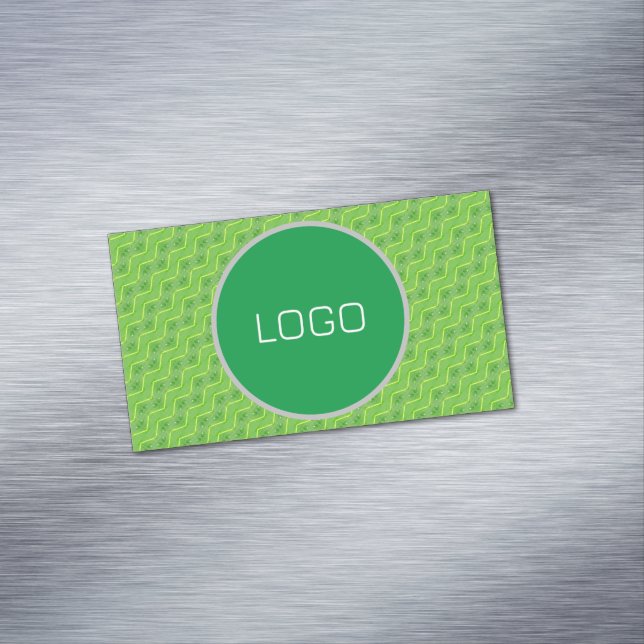 Leaf with water drops pattern magnetic business card (In Situ)