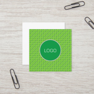 Leaf with water drops pattern square business card