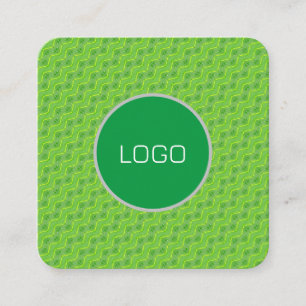 Leaf with water drops pattern square business card