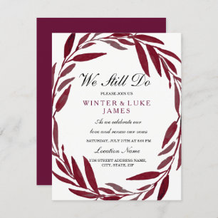 Leaf Wreath We still do vow renewal invitation