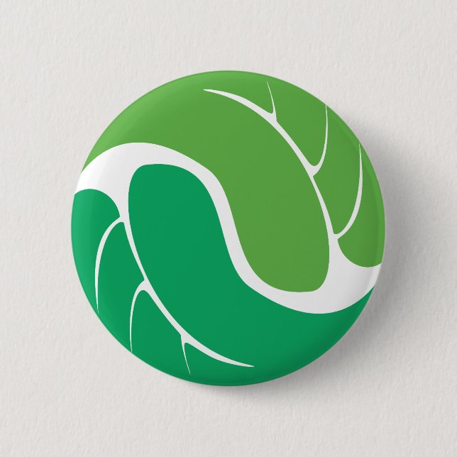Leaf Yin Yang 6 Cm Round Badge (Front)