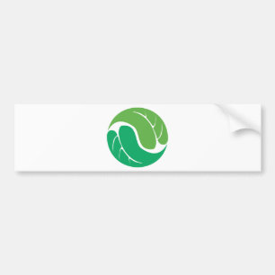 Leaf Yin Yang Bumper Sticker