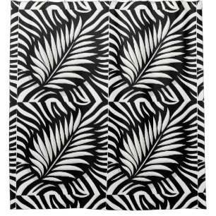 Leaf Zebra Stripes style Shower Curtain