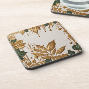Leafs elegant gold coaster