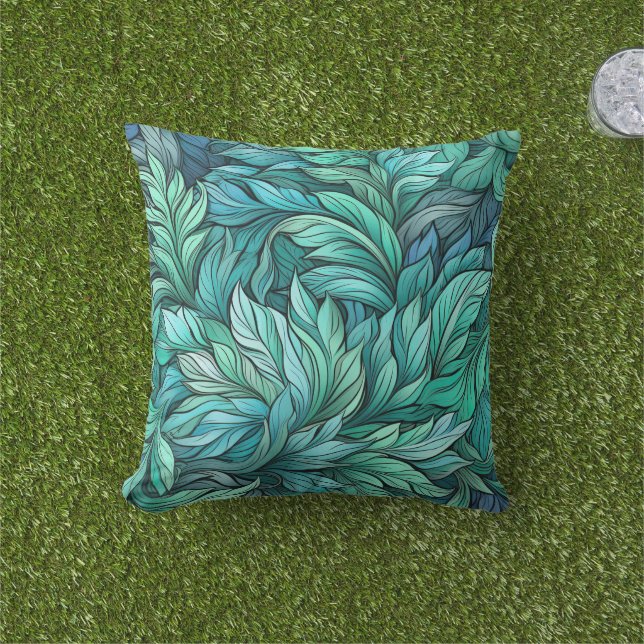 Leafs Pattern Cushion (Grass)