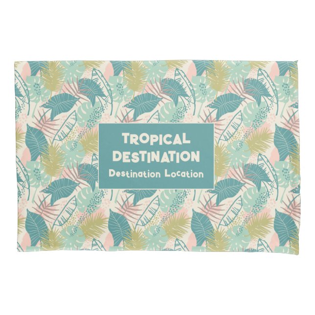 Leafs Pattern custom text Pillowcase (Front)