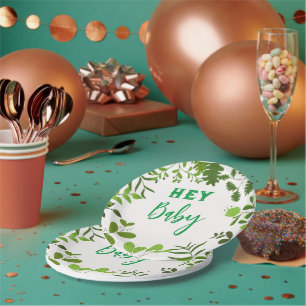 Leafs print  paper plate