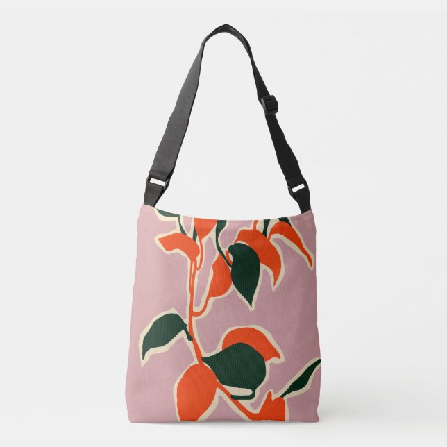 Leafy Abstraction Crossbody Bag (Front)