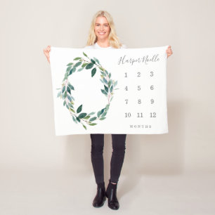 Leafy Baby Milestone Blanket