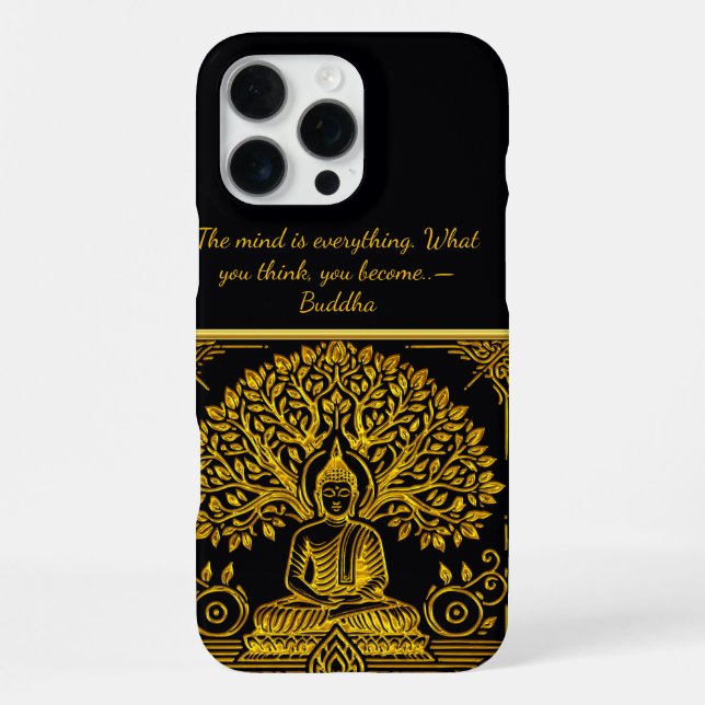 Leafy Backdrop for Golden Buddha iPhone Case (Back)