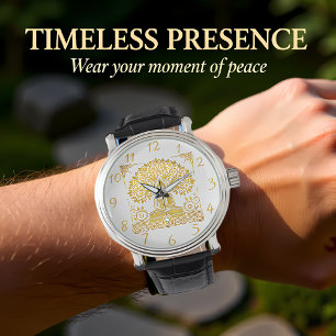 Leafy Backdrop for Golden Buddha Watch